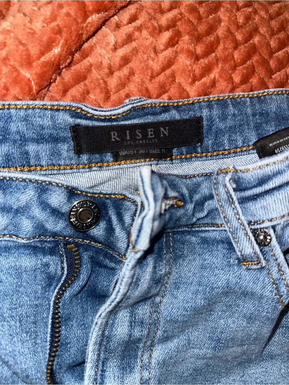 Risen Light Blue Distressed Denim Jean Shorts